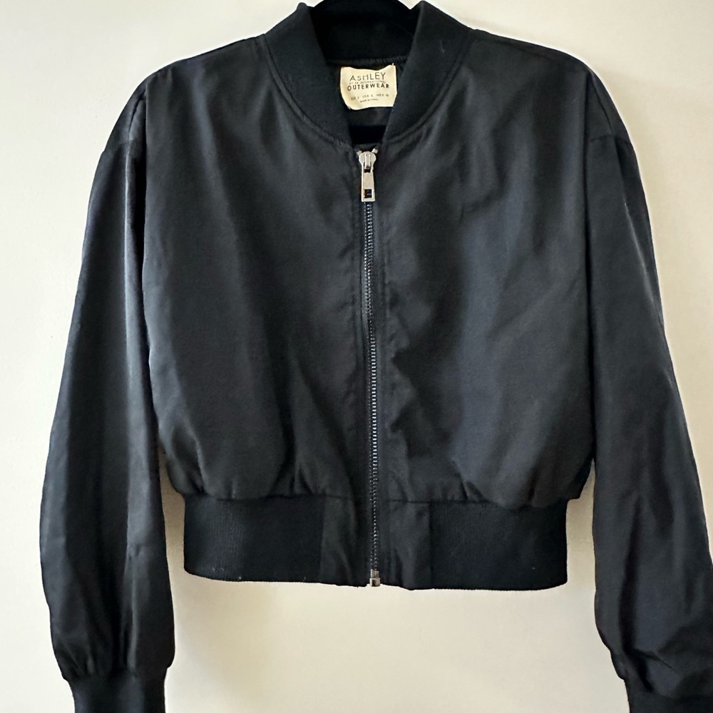 Ashley By 26 International Classic Black Bomber Jacket